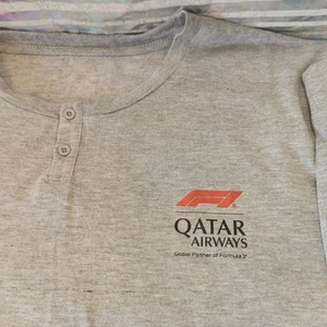 F1 Qatar Airways Formula 1 Grey Shirt Top Made With Rpet Recycled Plastic - Picture 1 of 9