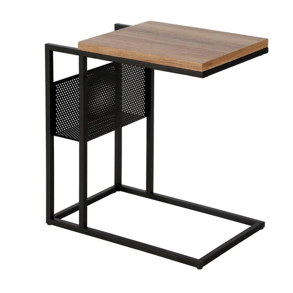 Henn Hart ST0564 Clyde Blackened Bronze Rustic Oak Side Table