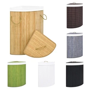 Eck-Wäschekorb Bambus 60 L Wäschesammler Wäschebox Wäschetonne Wäschesack Korb - Bild 1 von 43