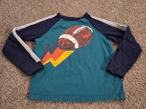 Boys Gymboree Long Sleeve Shirt Size L 10-12 Football Graphic Green Blue Gray - Picture 1 of 10