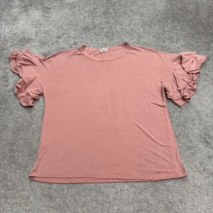 Blusa Nur Gigg maniche a volant top donna XL rosa girocollo elasticizzato casual - Foto 1 di 8