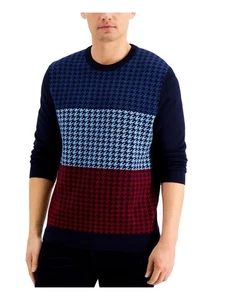 CLUBROOM Mens Navy Color Block Crew Neck Pullover Sweater S - Picture 1 of 6