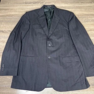 Towncraft Men's Size 44L Dark Gray Pinstriped Coat Blazer Suit Jacket Wool Blend - Picture 1 of 7