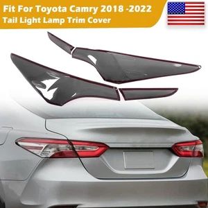 4x Fits Toyota Camry 2018~2023 ABS Rear Tail Light Glass Smoked Black Lens Cover - Picture 1 of 9