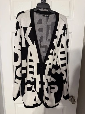 KARL LAGERFELD PARIS Long Sleeve Logo Cardigan Size XL. - Image 1 of 4