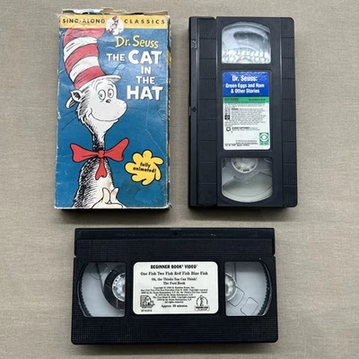Dr. Seuss: Green Eggs & Ham / One Fish Two / Sing-Alongs (x3 VHS Set) Beginners - Image 1 of 4
