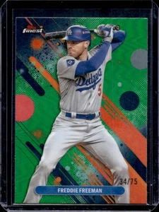 2025 Finest Freddie Freeman Common Green Refractor #34/75 Dodgers - Picture 1 of 2