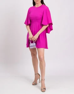 PVP €3295 VALENTINO Vestido Flippy de Seda IT38 US2 UK6 XS Volantes Capa Espalda Cuello Redondo - Imagen 1 de 10