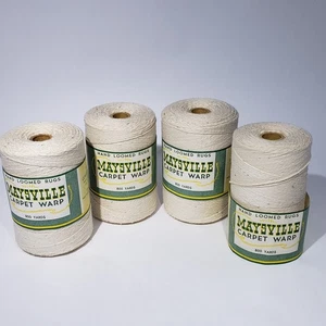 Menge 3+ Spulen Elfenbein #58 Maysville Baumwolle Teppich Kette Handwebstuhl Teppiche 800 Yard EA - Bild 1 von 9