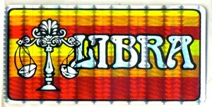 Vintage prismatische Stoßstange Aufkleber Aufkleber Motorrad Van Retro Tierkreis Waage - Bild 1 von 1