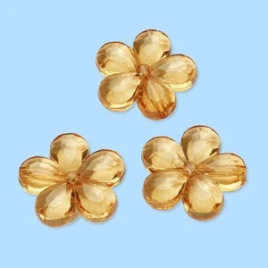 1 Pak. 14 Stk. Acryl Blume bernstein 2,0 cm Kartendeko usw. (583 - Bild 1 von 1