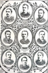 Cambridge Rowing Team 1877 LEWIS CLOSE GURDON HOSKINS SHAFTO DAVIS FENN PIKE - Picture 1 of 12