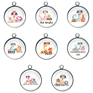 Niedlicher Jahr der Schlange Glas Cabochon Charms - Bild 1 von 18