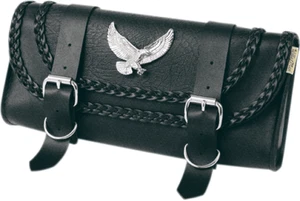 Willie & Max Braided Eagle Black Leather Universal Motorcycle Tool Pouch Harley - Picture 1 of 1
