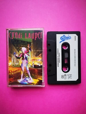 CYNDI LAUPER - A NIGHT TO REMEMBER - CASSETTE TAPE 1989 PAPER LABEL EPIC CBS UK - Image 1 of 2