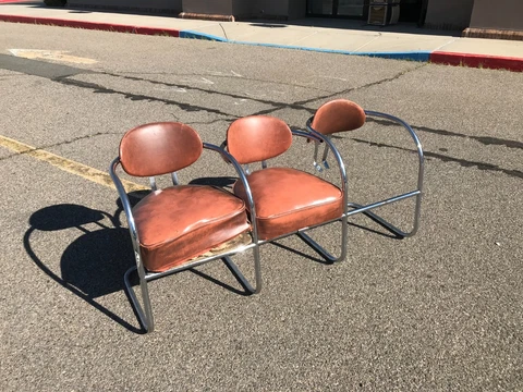 Vintage Chromcraft Mid-Century Modern Bauhaus Chairs Art Deco Chrome Cover