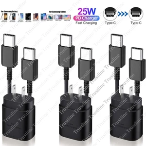 3 Pack 25W Type C Super Fast Charger Adapter PD USB C To C Cable For Samsung S23 - Picture 1 of 15