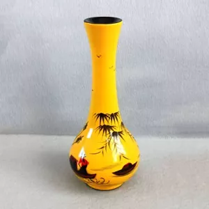 Vietnamese Hand Made and Hand Painted Vase Pottery 10" Tall - Picture 1 of 4