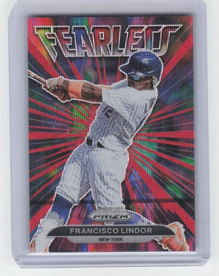 2022 Panini Prizm #FL-13 Francisco Lindor Fearless Red Wave Prizm #/99 - Image 1 of 2