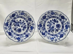 Johnson Brothers Holland Flow Blue Onion 7-1/2 in Bowls Vintage Antique Pair - Picture 1 of 12