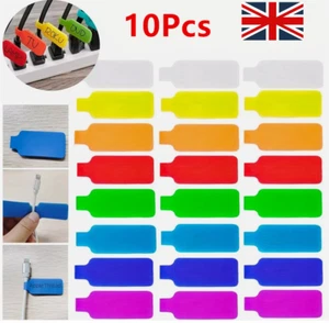 10Pcs Write On Cord Labels Cable Tags Wire Markers for Cable Identification UK/ - Picture 1 of 14