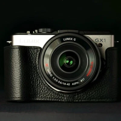 Funda de cámara de cuero real genuino hecha a mano para Panasonic GX1 GX-1 Foto 1 de 3