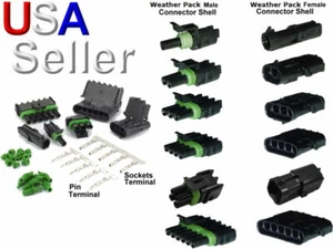 Delphi Weather Pack Connector Kit Sealed Seals Terminals Pigtails Male Female GM - Picture 1 of 8