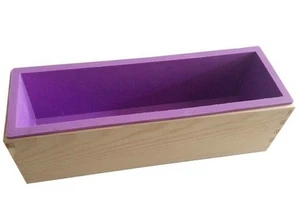 Rectangle Silicone Soap Mold Wooden Box DIY Tools Toast Loaf Baking Cake Moulds - Picture 1 of 9