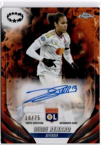 Wendie Renard 2023-24 Topps Chrome Women's Inferno Refractor Auto #16/75 Lyon - Picture 1 of 2