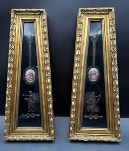 2 Vintage E.A. Riba Co. Brooklyn NY Wandhalterung Dekor Display Kamee goldfarben Eimer 8 - Bild 1 von 16