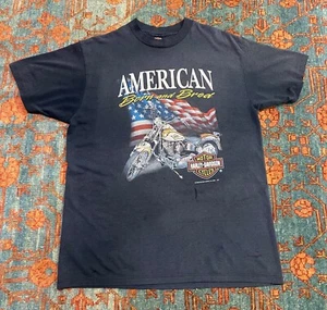 Vintage 1992 Harley-Davidson American Born and Bred T shirt size XL 50/50 MAUI - Picture 1 of 6