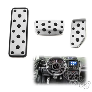 3pc Track Design Silver Foot Pedal Cover For Subaru Impreza Forester Outback etc - Picture 1 of 8