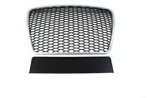 Front Sport Grill M-4427 For Audi A6 C6 Rs-Style Matt Silver-Black 2009-2011 - Picture 1 of 3