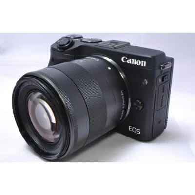 Canon Mirrorless EOS M3 Lens Kit Black EF-M18-55mm F3.5-5.6 IS STM From Japan - Image 1 of 4