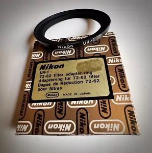 NIKON 62-72mm UR-1 METAL STEP UP FILTER RING with ORIGINAL NIKON BOX - Picture 1 of 3