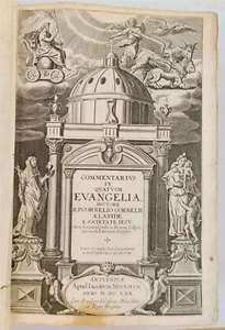 1670 VELLUM BOUND JESUIT BIBLE COMMENTARY on NEW TESTAMENT FOLIO antique  - Picture 1 of 8