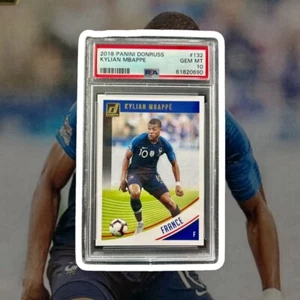 Tarjeta de novato de fútbol Kylian Mbappe 2018 Panini Donruss RC #132 PSA 10 Real Madrid - Imagen 1 de 1