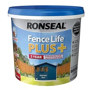 5L Ronseal Zaun Life Plus + MITTERNACHT BLAU Gartenschuppen Zaunfarbe schützen - Bild 1 von 1