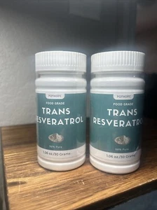 HZNXOLRC, 2 X 1.06 Oz/ 30 Grams Trans Resveratrol powder, 98% Pure. SEALED, NEW - Picture 1 of 5