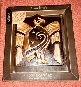 Holzschnitzerei Adler Wandbild Plakette Geschenk verpackt keltisch neuwertig - Bild 1 von 4