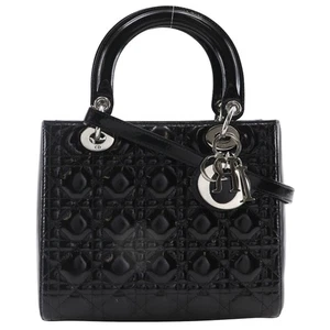 Dior Lady Dior Medium Handtasche Canage 2WAYShoulder schwarz Emaille Damen - Bild 1 von 12