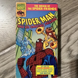 Spider Man VHS The Origin of The Spider Friends 1993 Animated Marvel Crossover - Picture 1 of 4