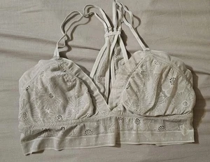 Reggiseno bralette Aerie Lacie taglia grande grigio chiaro semi trasparente senza ferretto - Foto 1 di 3