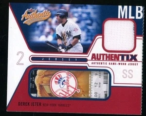 2004 Fleer Authentic Derek Jeter Yankees HOF AuthenTIX Game Used Patch Card  - Picture 1 of 2