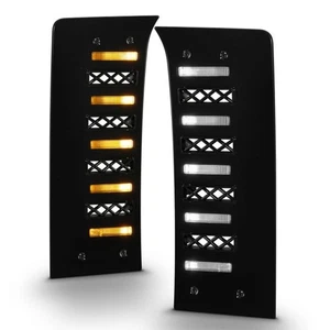 Black Clear Lens LED DRL Vent Lights for 2022-24 Toyota Tundra w/Factory Bumper - Picture 1 of 7