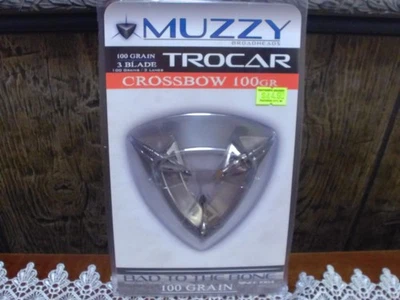 NUEVO MUZZY 3 Hojas Ballesta Trocar 100 Granos Tiro con Arco Caza Cabeza Ancha Fija - Foto 1 de 4