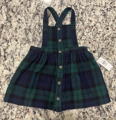 Old Navy 女宝宝 12-18 个月格子法兰绒整裙全新带标签 — 第 1/4 张图片