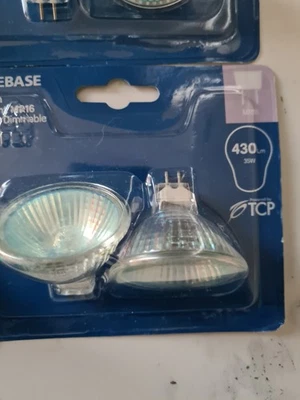 12 HOMEBASE PACK OF MR16 HALOGEN SPOTLIGHT DIMMABLE 20W  430LM . 2X6 = 12 BULBS  - Image 1 of 4