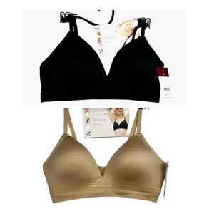 Neu mit Etikett 2 Joyspun Damen nahtloser leichter Hebe-BH schwarz und beige Größe Small - Bild 1 von 8