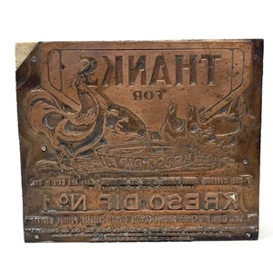 Kreso Dip No.1 Werbedruckblock mit Kupferplatte Vintage - Bild 1 von 10